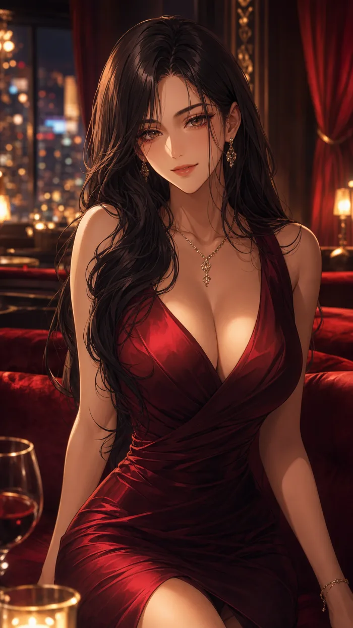 Fictional adult anime companion portrait