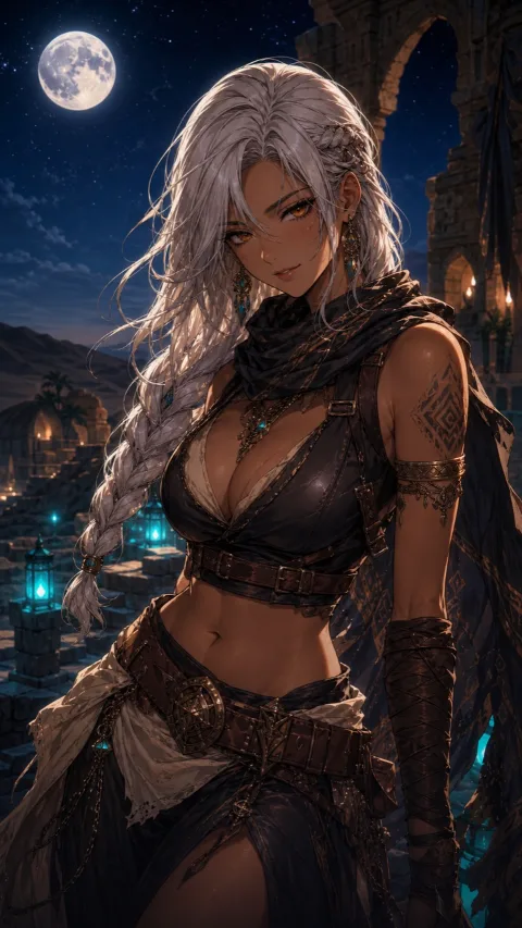 Fictional adult fantasy anime companion portrait